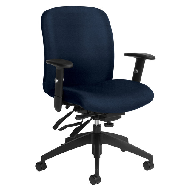Global QSTS5451-3SCBK-UR12  Truform Multi-Tilter Chair, Mid-Back, Blue Bayou/Black, Heavy Duty Model