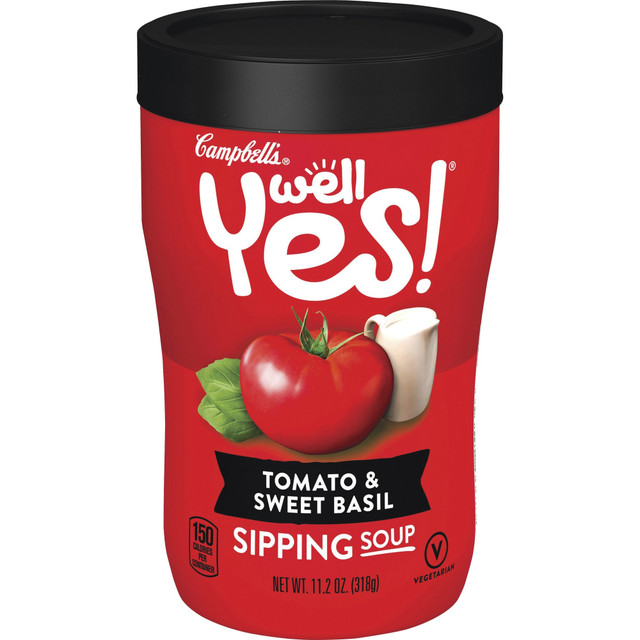 CAMPBELL SOUP COMPANY 25034 Campbells Tomato & Sweet Basil Sipping Soup - No Artificial Color, No Artificial Flavor - Tomato & Sweet Basil - Can - 1 Serving Can - 11.10 oz - 8 / Carton