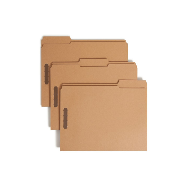 SMEAD MFG CO 2K2-153LK-1&3 Smead Kraft Reinforced Tab Fastener Folders, Letter Size, 1/3 Cut, Pack Of 50