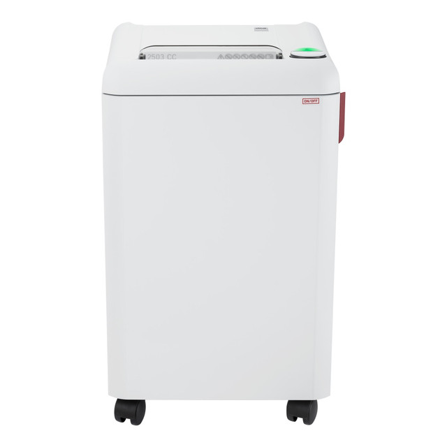 Maintaining the confidentiality of your clients information with a cross-cut shredder is an important first step toward building a strong and trusting relationship with them. This centralized 2503 10 sheet shredder offers you and your colleagues a simple way to safely dispose of sensitive documents that contain private details.  Expansive 20-gallon waste receptacle can hold a large amount of shredded material.  Shred speed of up to 24 fpm helps you make short work of shredding documents.  10.25in paper entry can accommodate virtually any legal- or letter-size file.  Zero Energy Consumption technology puts the unit into sleep mode after 30 minutes of inactivity and restarts with a simple push of a button.  This product is heavy and/or oversized and may need more than one person to handle.