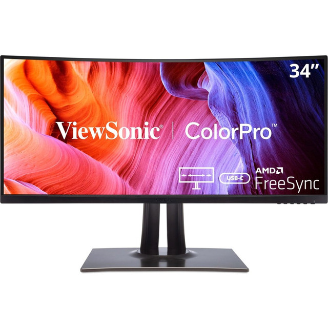 VIEWSONIC CORPORATION VP3481A ViewSonic VP3481a 34in WQHD+ Curved Ultrawide USB-C Monitor, FreeSync