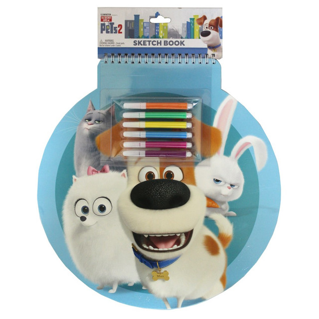 INKOLOGY INC 338-0 Inkology Jumbo Sketchbooks, 13in, 25 Pages (50 Sheets), The Secret Life Of Pets 2, Pack Of 6 Sketchbooks