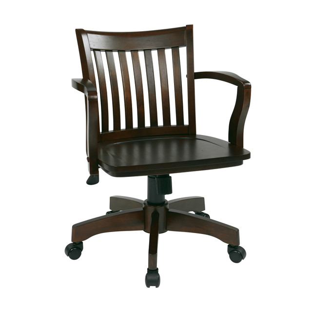 OFFICE STAR PRODUCTS 105ES Office Star Deluxe Wood Bankers Chair, Espresso