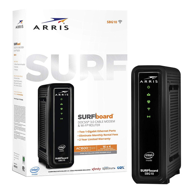 MOTOROLA INC 1000884 ARRIS SURFboard SBG10 DOCSIS 3.0 Cable Modem And Wi-Fi Router, 1000884