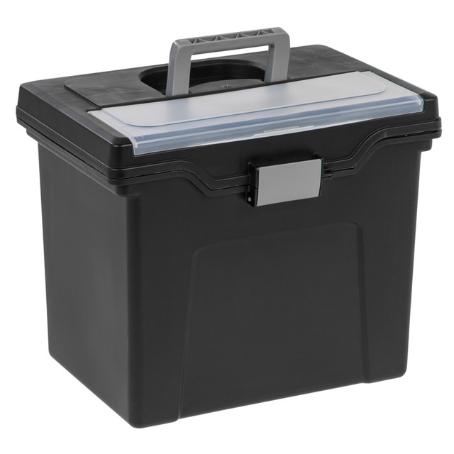 OFFICE DEPOT 110987 Brand Mobile File Box, Large, Letter Size, 11 5/8inH x 13 3/8inW x 10inD, Black/Silver OFFICE DEPOT 110987 Brand Mobile File Box, Large, Letter Size, 11 5/8inH x 13 3/8inW x 10inD, Black/Silver