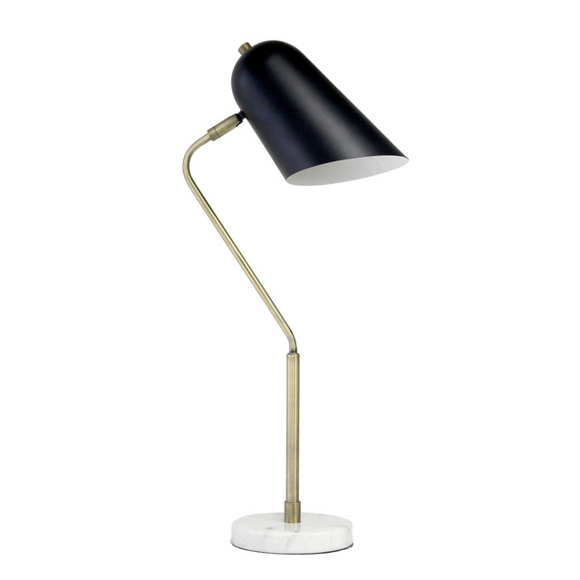 ALL THE RAGES INC Lalia Home LHD-5058-AB  Asymmetrical Desk Lamp, 23-1/2inH, Matte Black Shade/White Base
