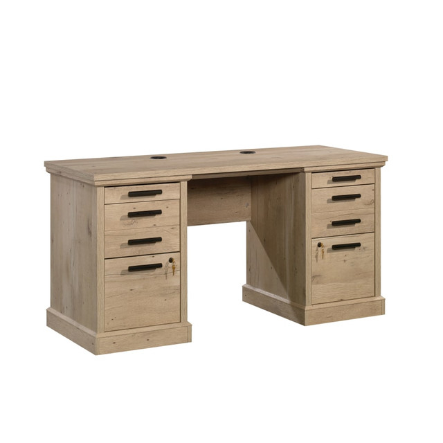 SAUDER WOODWORKING CO. 427801 Sauder Maso Peak 60inW Commercial Credenza Computer Desk, Prime Oak