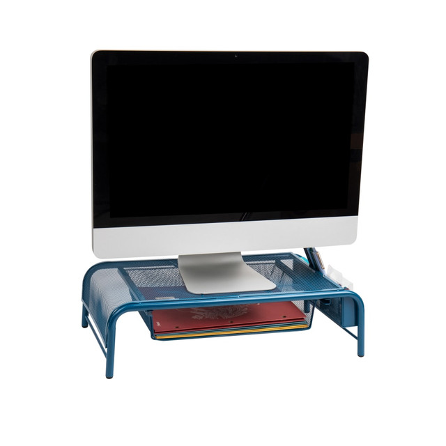 EMS MIND READER LLC MESHMONSTA-TUR Mind Reader Metal Mesh Monitor Stand, 5-1/2inH x 11-1/2inW x 20inD, Turquoise