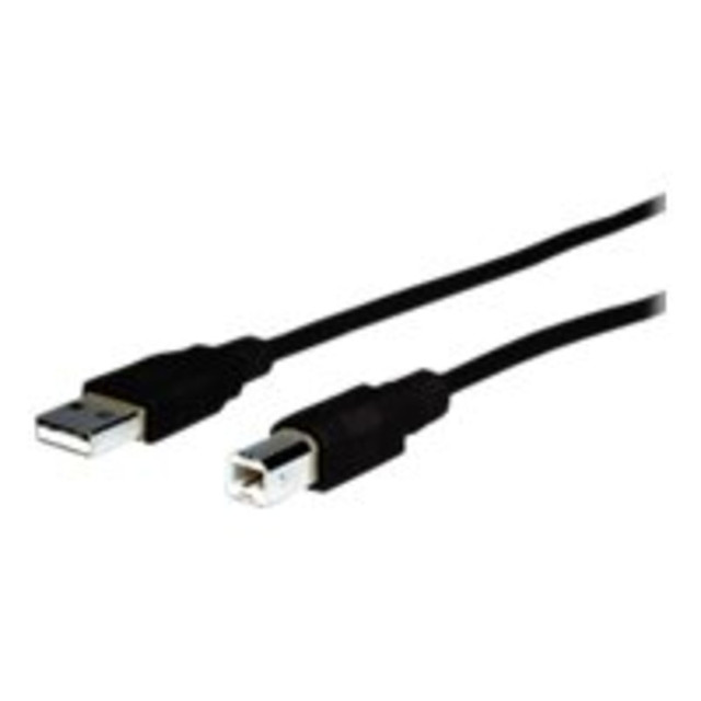 VCOM INTERNATIONAL MULTI MEDIA Comprehensive USB2-AB-15ST  USB 2.0 A Male To B Male Cable 15ft. - 15 ft USB Data Transfer Cable - First End: 1 x Type A Male USB - Second End: 1 x Type B Male USB - 480 Mbit/s - 28 AWG - Black