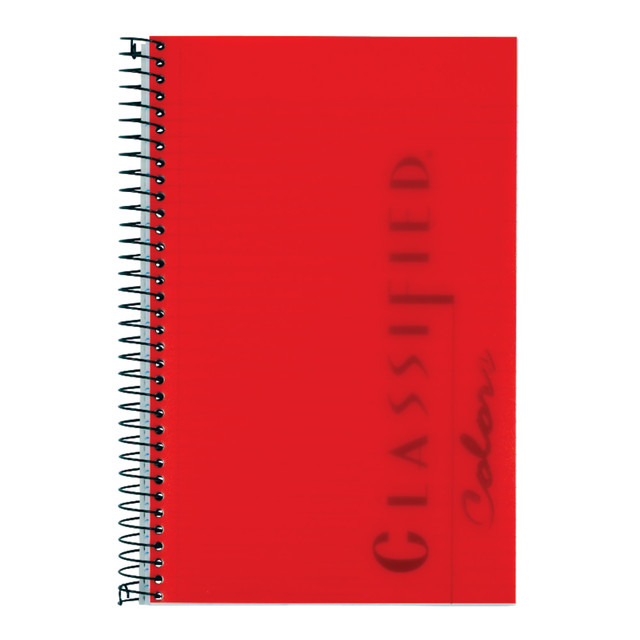 TOPS BUSINESS FORMS TOPS 73505  Classified Colors Business Notebook, 5 1/2in x 8 1/2in, 1 Subject, Narrow Ruled, 100 Sheets, Ruby Red Cover