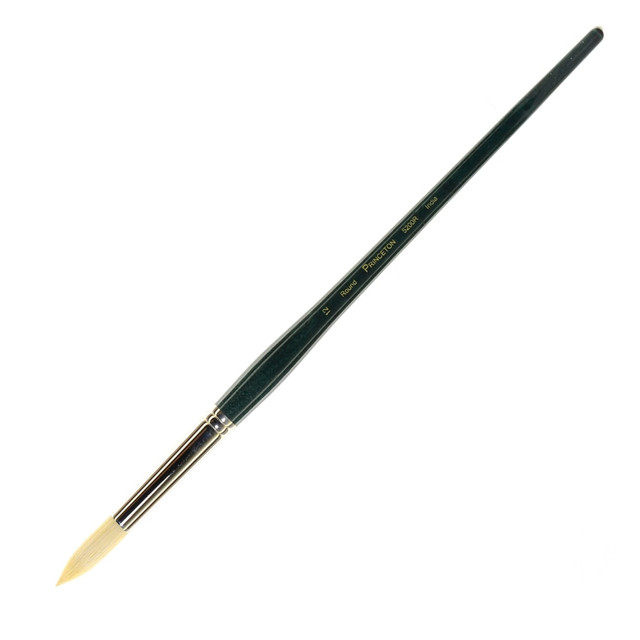 PRINCETON ARTIST BRUSH CO. 5200R-12 Princeton Series 5200 Ashley Paint Brush, Size 12, Round Bristle, Hog Hair, Blue