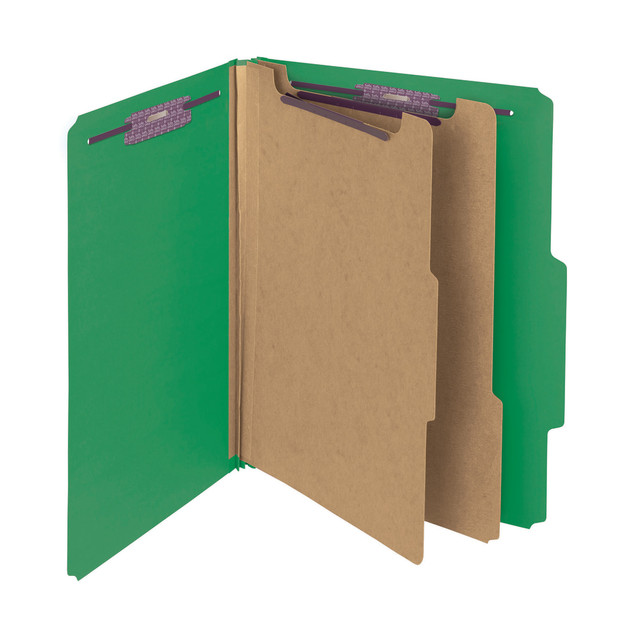 SMEAD MFG CO 14201 Smead Pressboard Classification Folders With SafeSHIELD Coated Fasteners, Letter Size, 100% Recycled, Green, Box Of 10 SMEAD MFG CO 14201 Smead Pressboard Classification Folders With SafeSHIELD Coated Fasteners, Letter Size, 100% Recycled, Green, Box Of 10