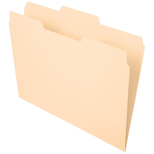 OFFICE DEPOT OD752 1/3-2  Brand File Folders, 1/3 Cut, Center Position, Letter Size, Manila, Pack Of 100