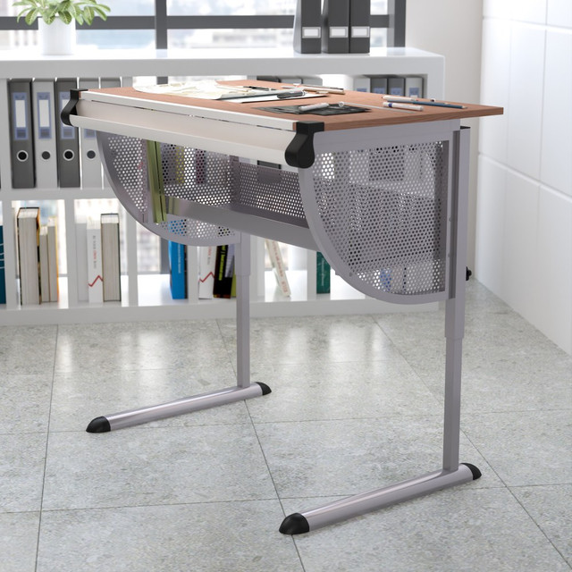 FLASH FURNITURE NAN-JN-2433-GG  Adjustable Drawing And Drafting Table, Pewter