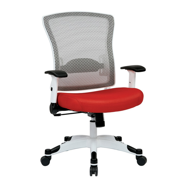 OFFICE STAR PRODUCTS Office Star 317W-W1C1F2W-9  Space Seating Mesh Mid-Back Chair, Red/White