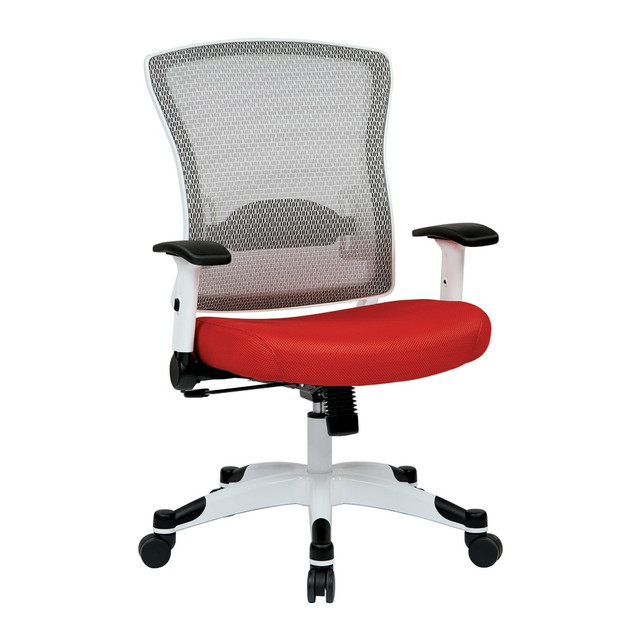 OFFICE STAR PRODUCTS 317W-W1C1F2W-9 Office Star Space Seating Mesh Mid-Back Chair, Red/White