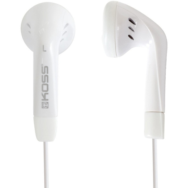 KOSS CORPORATION KE5W Koss KE5 Earphone - Stereo - Mini-phone (3.5mm) - Wired - 16 Ohm - 60 Hz to 20 kHz - Earbud - Binaural - Outer-ear - 4 ft Cable - White KOSS CORPORATION KE5W Koss KE5 Earphone - Stereo - Mini-phone (3.5mm) - Wired - 16 Ohm - 60 Hz to 20 kHz - Earbud - Binaural - Outer-ear - 4 ft Cable - White