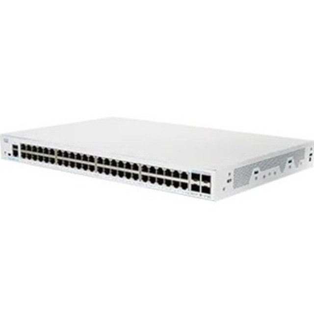 CISCO CBS350-48T-4X-NA  350 CBS350-48T-4X Ethernet Switch - 48 Ports - Manageable - 2 Layer Supported - Modular - 51.01 W Power Consumption - Optical Fiber, Twisted Pair - Rack-mountable - Lifetime Limited Warranty