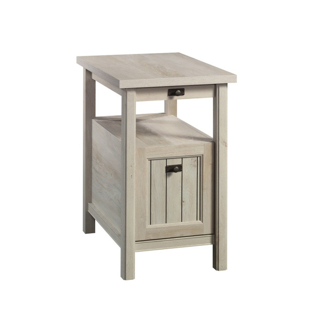 SAUDER WOODWORKING CO. 427889 Sauder Costa Recliner End Table, 25inH X 15-1/2inW X 22-5/8inD, Chalked Chestnut SAUDER WOODWORKING CO. 427889 Sauder Costa Recliner End Table, 25inH X 15-1/2inW X 22-5/8inD, Chalked Chestnut