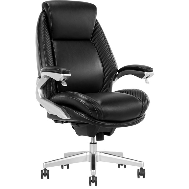 OFFICE DEPOT Serta 52140  iComfort i6000 Ergonomic Bonded Leather High-Back Executive Chair, Black/Silver