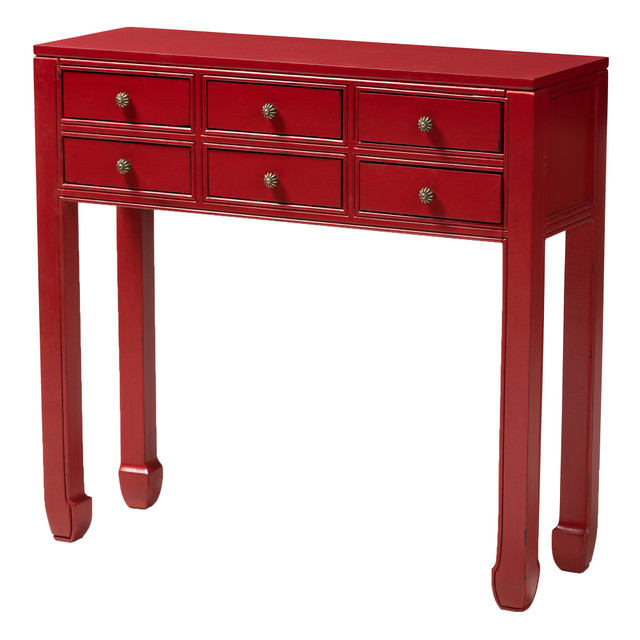 WHOLESALE INTERIORS, INC. Baxton Studio 2721-8192  Liara Console Table, Red