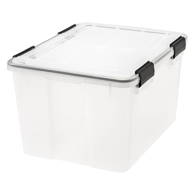 IRIS USA, INC. 110450 IRIS Weathertight Storage Container, 46 Quarts, 11 4/5in x 15 4/5in x 19 7/10in, Clear