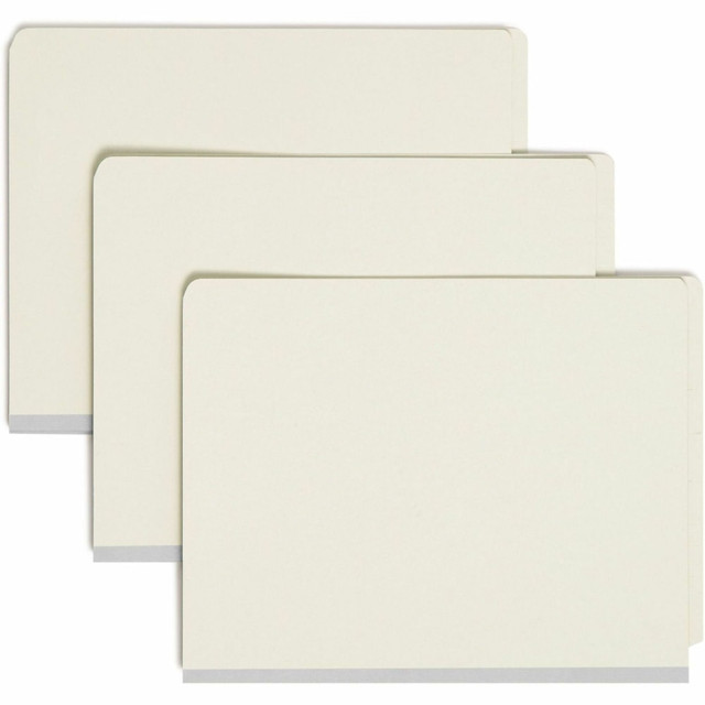 SMEAD MFG CO 26810 Smead Pressboard Classification Folders With SafeSHIELD Fasteners, End-Tab, 2 Divider, Letter Size, 60% Recycled, Gray/Green, Pack Of 10 SMEAD MFG CO 26810 Smead Pressboard Classification Folders With SafeSHIELD Fasteners, End-Tab, 2 Divider, Letter Size, 60% Recycled, Gray/Green, Pack Of 10