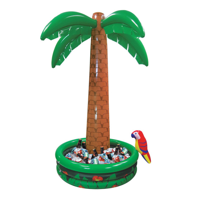 AMSCAN CO INC 374583 Amscan Summer Luau Jumbo Palm Tree Inflatable Cooler, 72in x 12in, Multicolor