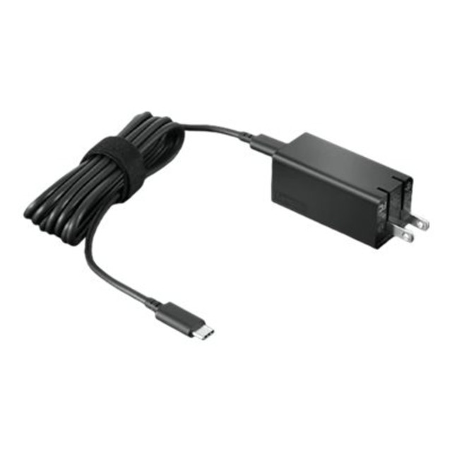 LENOVO, INC. 40AWGC65WW Lenovo USB-C GaN - Power adapter - AC 100-240 V - 65 Watt - Worldwide - black - for (65 Watt): 100e (2nd Gen); 300e (2nd Gen); IdeaPad 5 14ITL05; IdeaPad Flex 5 14ITL05; 5 15ITL05; ThinkBook 14 G2 ARE; 15 G2 ARE