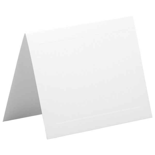 JAM PAPER AND ENVELOPE JAM Paper 1745716  Fold-Over Cards, With Panel, A6, 4 5/8in x 6 1/4in, Strathmore Bright White, Pack Of 25