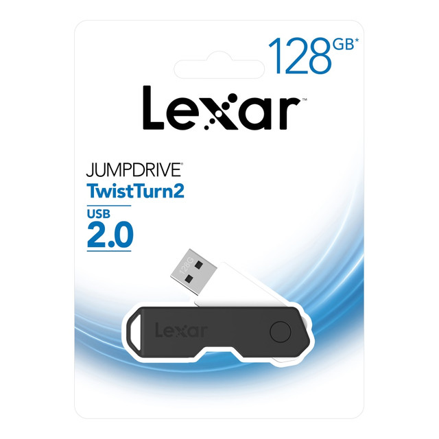 MICRON CONSUMER PRODUCTS GROUP LJDTT2-128ABNABK Lexar JumpDrive TwistTurn2 USB 2.0 Flash Drive, 128GB, Black, LJDTT2-128ABNABK MICRON CONSUMER PRODUCTS GROUP LJDTT2-128ABNABK Lexar JumpDrive TwistTurn2 USB 2.0 Flash Drive, 128GB, Black, LJDTT2-128ABNABK