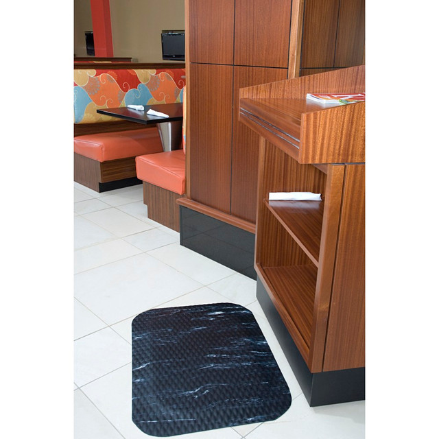 M+A MATTING 448100312  Hog Heaven Marble Top Floor Mat, 5/8in Thick, 3ft x 12ft, Midnight Swirl