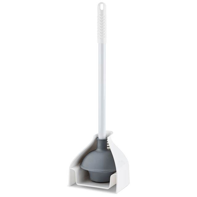THE LIBMAN COMPANY 598 Libman Commercial Premium Toilet Plunger And Caddy Set, 23-1/4in x 5-7/8in, White/Gray, Pack Of 4 Sets