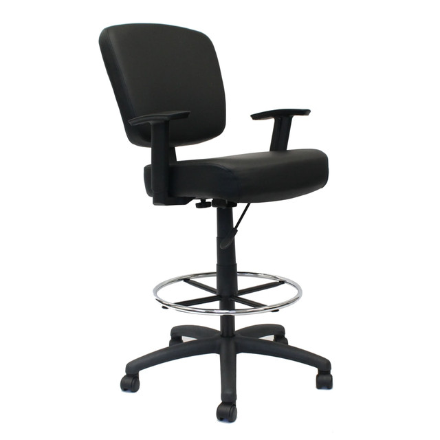 NORSTAR OFFICE PRODUCTS INC. Boss Office Products B1681-BK  Heavy Duty Drafting Stool With Arms, Black