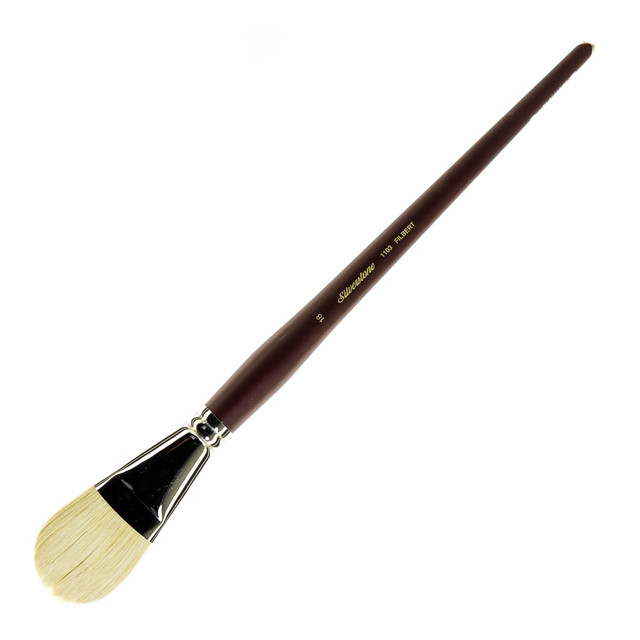 SILVER BRUSH LIMITED 1103-18 Silver Brush Silverstone Paint Brush, Series 1103, Size 18, Filbert Bristle, Hog Hair, Maroon