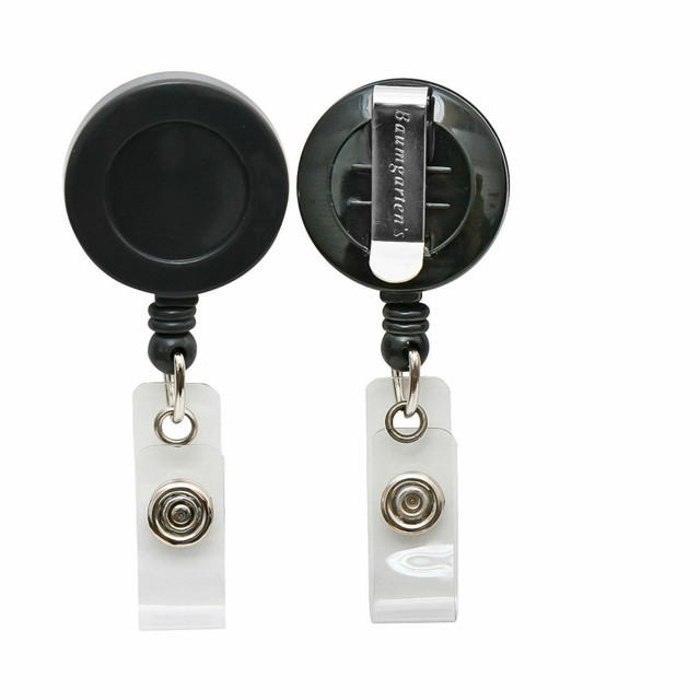BAUMGARTENS 68424 SICURIX Card Reel with Belt Clip - Plastic - 25 / Box - Black BAUMGARTENS 68424 SICURIX Card Reel with Belt Clip - Plastic - 25 / Box - Black