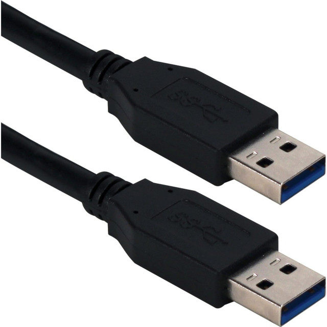 QVS, INC. QVS CC2229C-10BK  10ft USB 3.0/3.1 Type A Male to Male 5Gbps Black Cable - 10 ft USB Data Transfer Cable for Computer - First End: 1 x USB 3.1 Type A - Male - Second End: 1 x USB 3.1 Type A - Male - 5 Gbit/s - Shielding - Black - 1