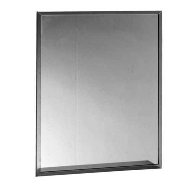 BOBRICK WASHROOM EQUIPMENT, INC. B-165 2436 Bobrick Framed Mirror, 24in x 36in, Silver BOBRICK WASHROOM EQUIPMENT, INC. B-165 2436 Bobrick Framed Mirror, 24in x 36in, Silver