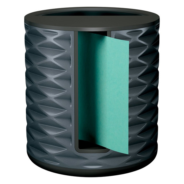 Post-it Pop-Up Note Dispensers are always there when you need to capture great ideas. This dispenser allows you to organize your desk and always have a note nearby. For refills look for the accordion icon on all packages of Post-it Pop-Up Dispenser Notes.  Post-it Pop-Up Note Dispensers are always there when you need to capture great ideas.  Specially-designed dispenser stays in one place to keep your desk organized.  Notes pop up one at a time.  Use for notes or reminders to yourself or others.  For refills, look for the accordion-shaped icon on all packages of Post-it Pop-Up Dispenser Notes.  Dispenser holds 3 in x 3 in Post-it Dispenser Notes, Black with Grey geometric pattern, Aqua Splash pad included  1 Dispenser/Pack, 1 Pad/Pack, 45 Sheets/Pad  Post-it Dispenser Notes are recyclable  The paper in Post-it Notes is sourced from certified, renewable and responsibly managed forests