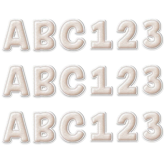 EDUCATORS RESOURCE EU-850012-3 Eureka 4in Deco Letters, A Close-Knit Class Cream Felt, 179 Letters Per Pack, Set Of 3 Packs