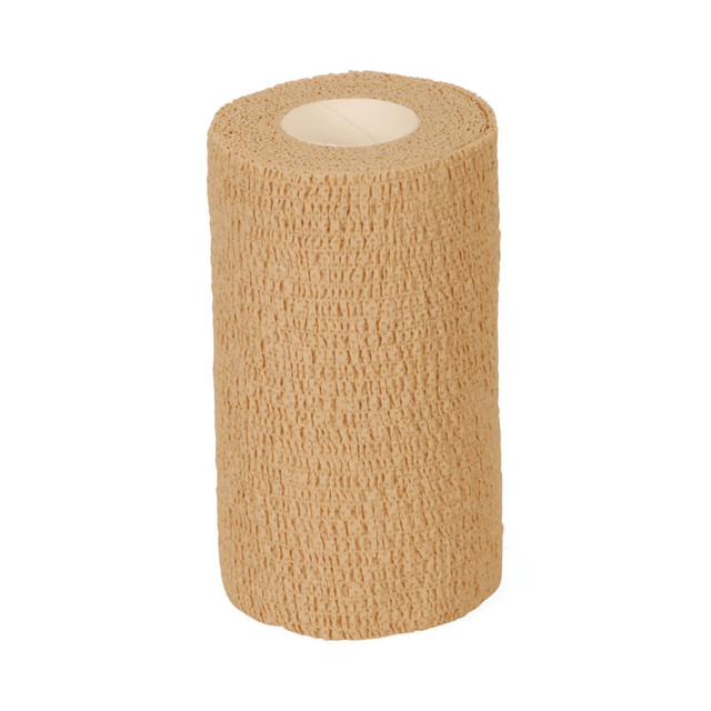 MEDLINE INDUSTRIES, INC. PRM086004 Medline Caring Non-Sterile Latex Self-Adherent Wraps, 4in x 5 Yd., Tan, Pack Of 18 MEDLINE INDUSTRIES, INC. PRM086004 Medline Caring Non-Sterile Latex Self-Adherent Wraps, 4in x 5 Yd., Tan, Pack Of 18