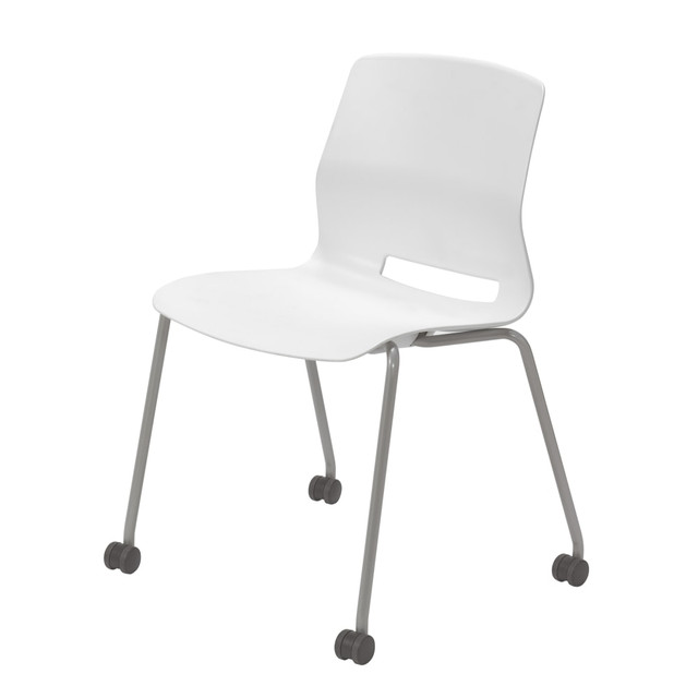 KENTUCKIANA FOAM INC 2700CS-SL-08 KFI Studios Imme Stack Chair With Caster Base, White/Silver