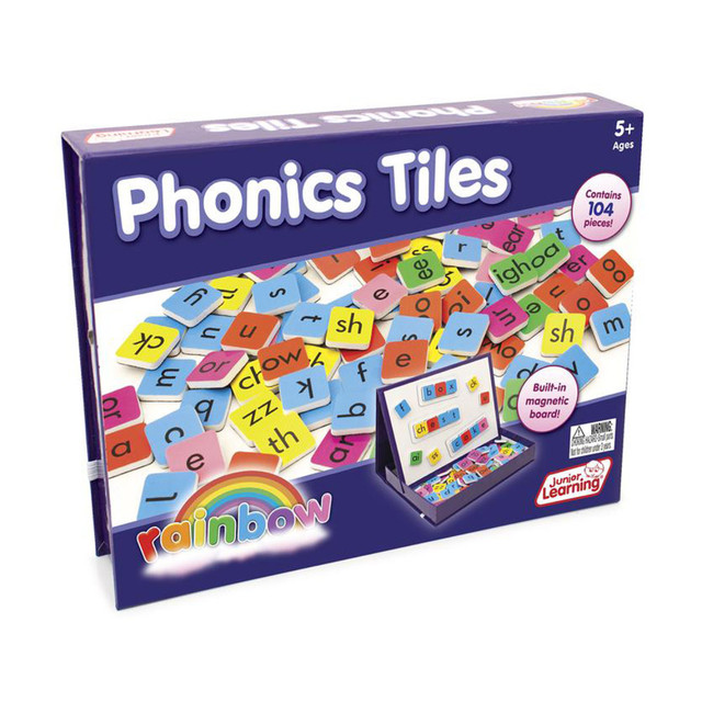 JUNIOR LEARNING, INC. JRL654 Junior Learning Rainbow Phonics Tiles, Multicolor, Set Of 106 Tiles