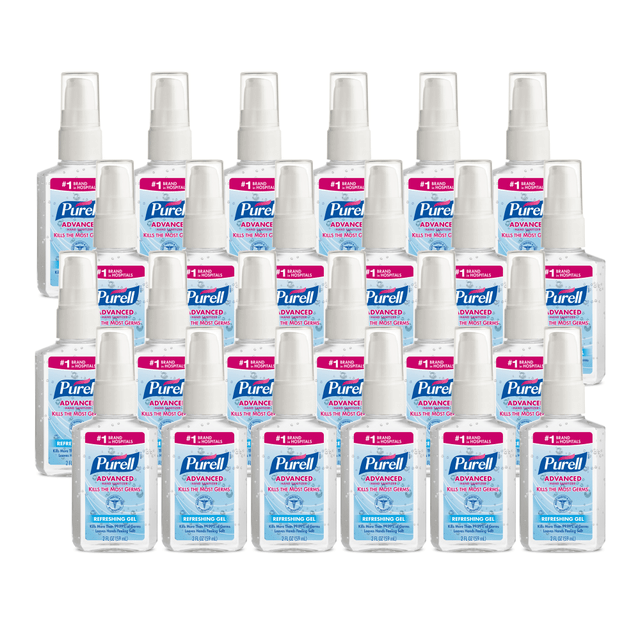 GOJO INDUSTRIES INC Purell 9606-24  Instant Hand Sanitizer, 2 Oz. Pump Bottles, Carton Of 24