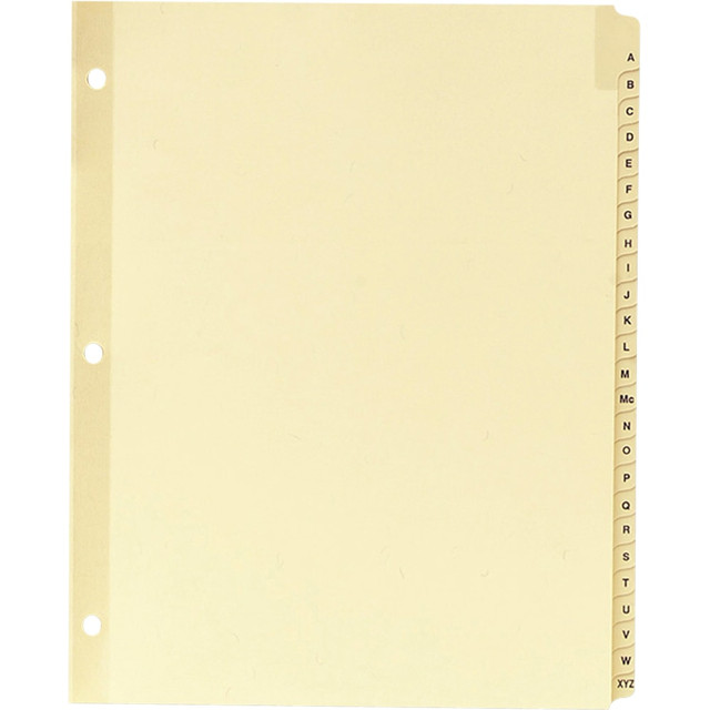 SP RICHARDS Sparco 01806  A-Z Clear Plastic Index Dividers, 8 1/2in x 11in, A-Z, Buff