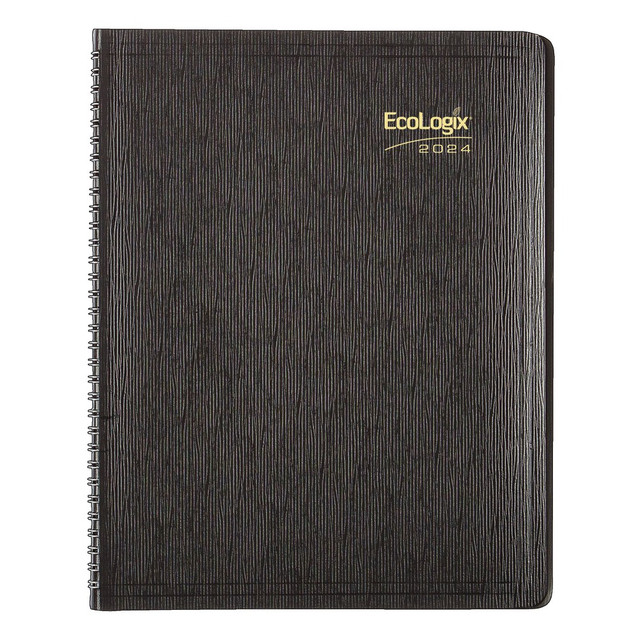 REDIFORM, INC. Brownline CB435W.BLK-24 2023-2024 Brownline EcoLogix 14-Month Monthly Planner, 8-1/2in x 11in, 100% Recycled, Black, December 2023 To January 2024 , CB435W.BLK