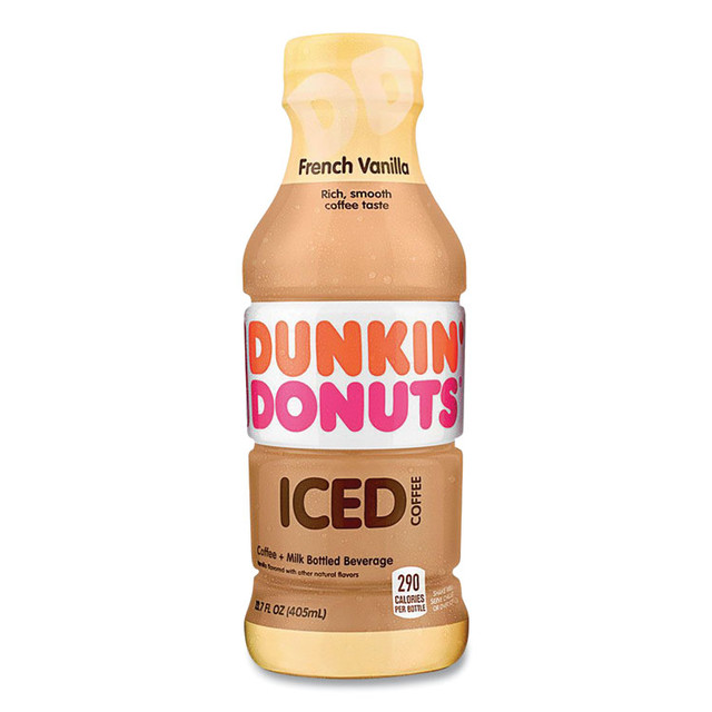 KEURIG DR PEPPER Dunkin Donuts® 049000072396 French Vanilla Iced Coffee Drink, 13.7 oz Bottle, 12/Carton