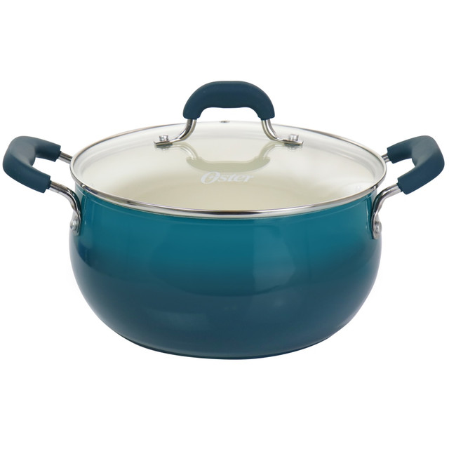 GIBSON OVERSEAS INC. Oster 995115166M  Corbett 5.4 Qt Non-Stick Aluminum Dutch Oven, Blue