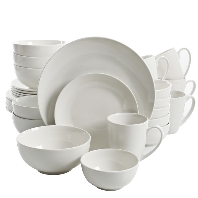 GIBSON OVERSEAS INC. 995100537M Gibson Home Ogalla 30-Piece Dinnerware Set, White