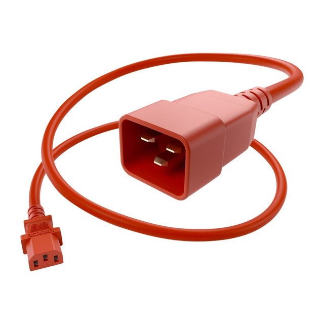 UNIRISE USA, LLC UNC Group PWCD-C13C20-15A-03F-RED  - Power extension cable - IEC 60320 C13 to IEC 60320 C20 - 250 V - 15 A - 3 ft - red